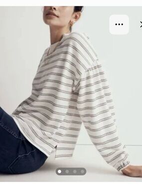 Madewell Cotton blend Long-Sleeve Tee in Antique Cream Stripe